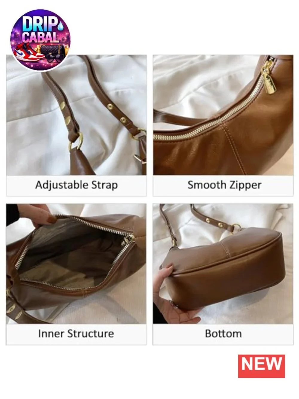Small Hobo Bag for Women Crescent Shoulder Purse Crossbody Faux Leather Handbag
